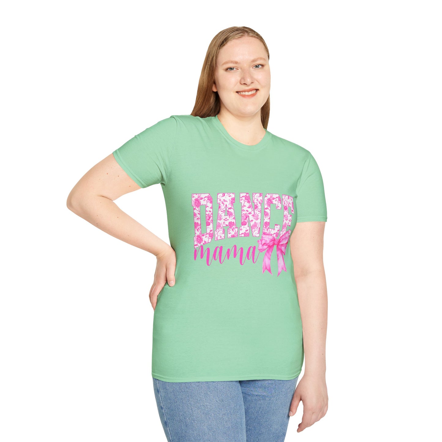 Dance Mama T-Shirt — Pink Floral Dance Mom Tee with Bow