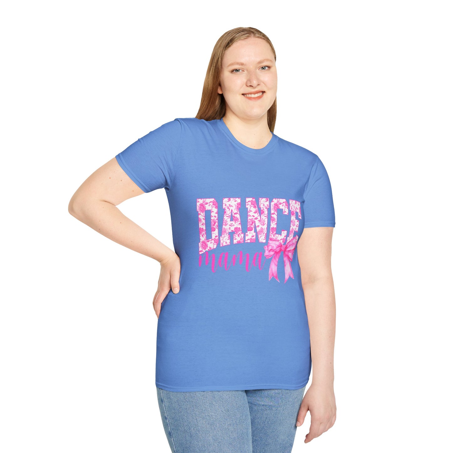 Dance Mama T-Shirt — Pink Floral Dance Mom Tee with Bow