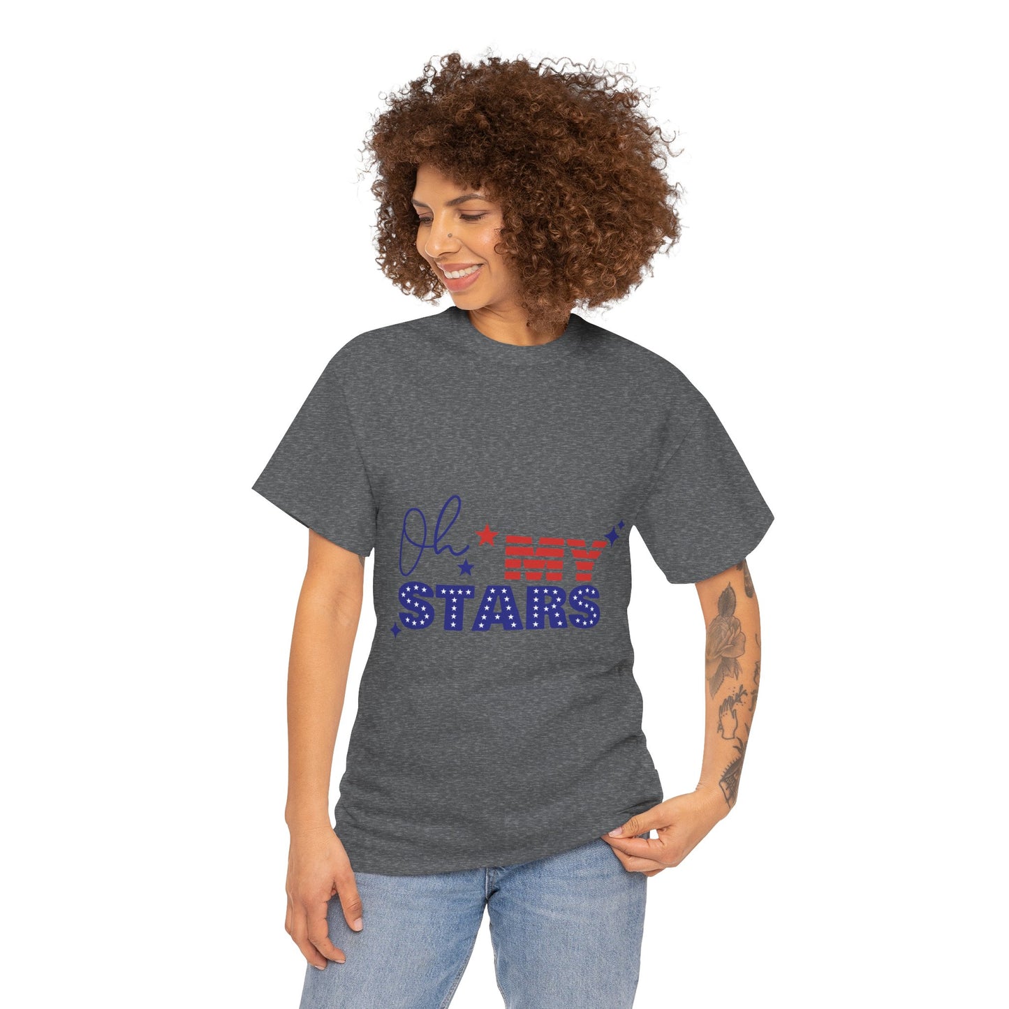 Patriotic "Oh My Stars" T-Shirt – Fourth of July USA Flag Tee