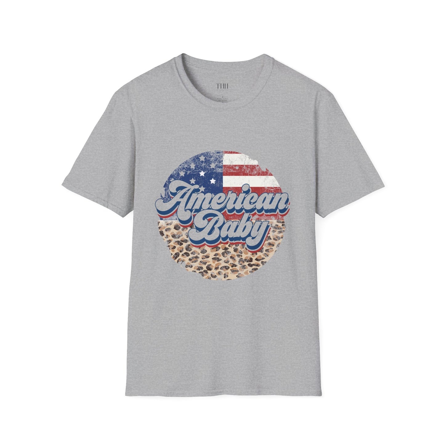 American Baby T-Shirt — Patriotic Leopard Circle Graphic Tee