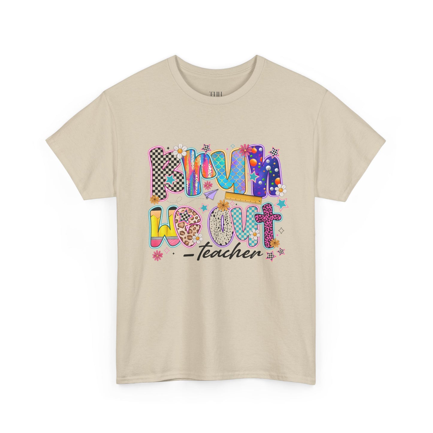 Teacher T-Shirt — 'We out Bruh' Colorful Playful Graphic Tee for Educators