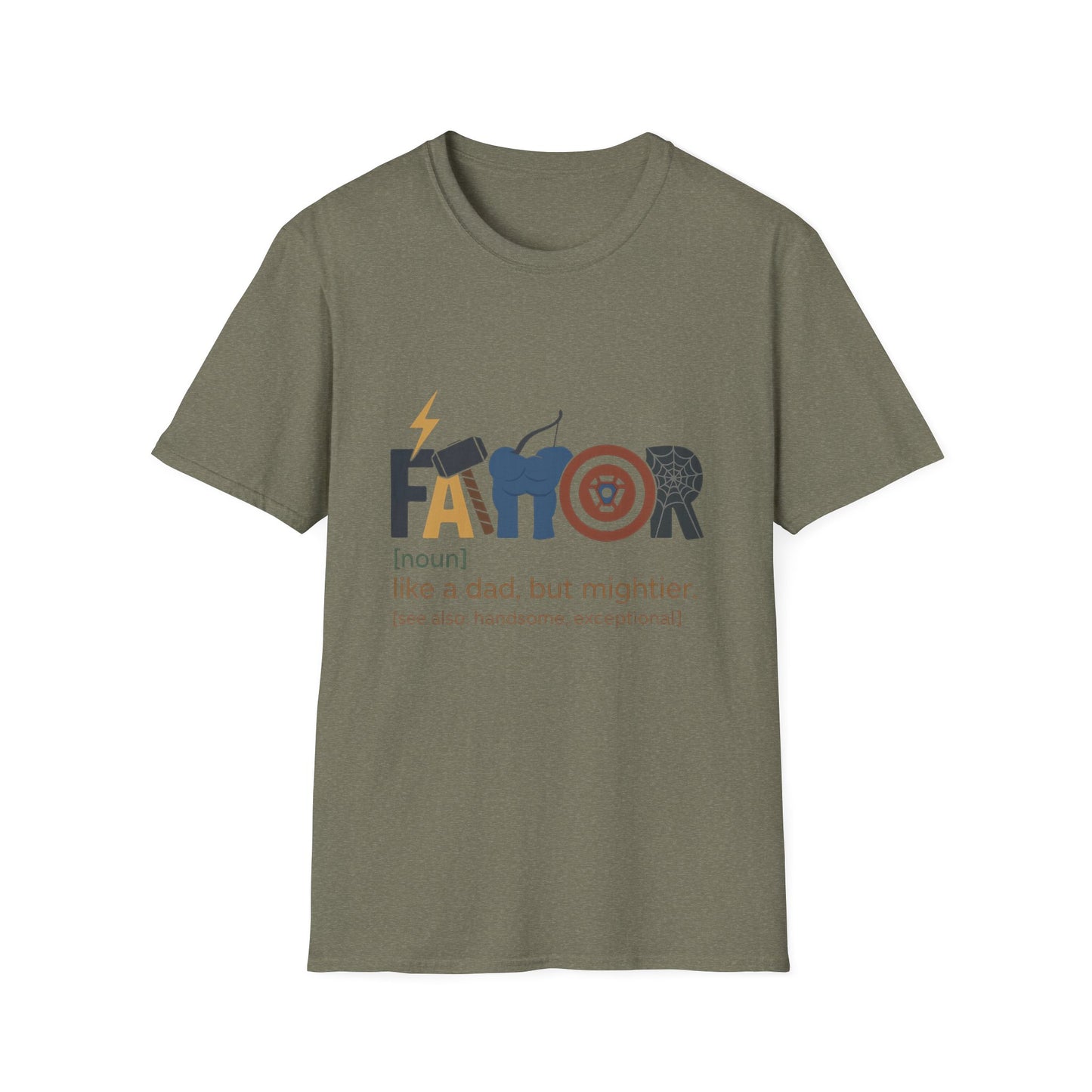 Superhero Dad Definition T-Shirt — “FAVOR: like a dad, but mightier” Funny Father’s Day Tee