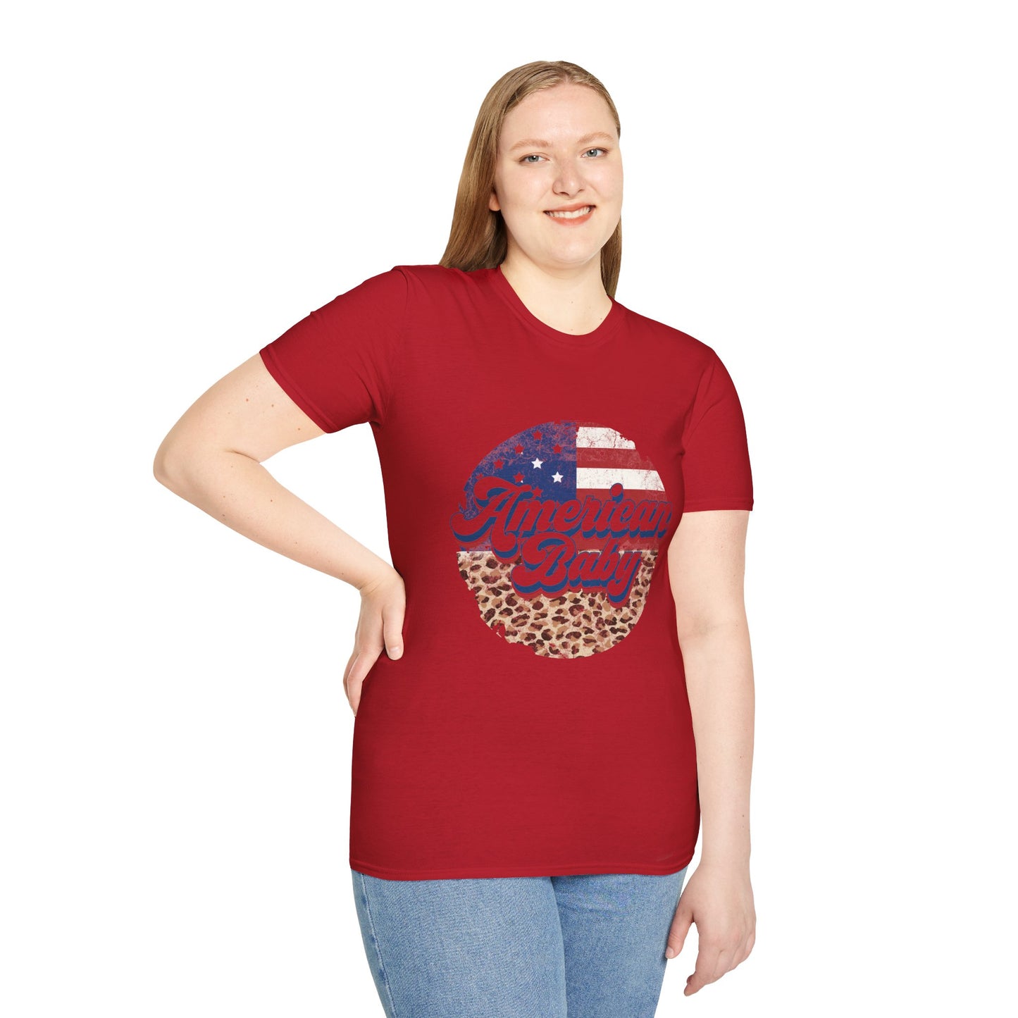 American Baby T-Shirt — Patriotic Leopard Circle Graphic Tee