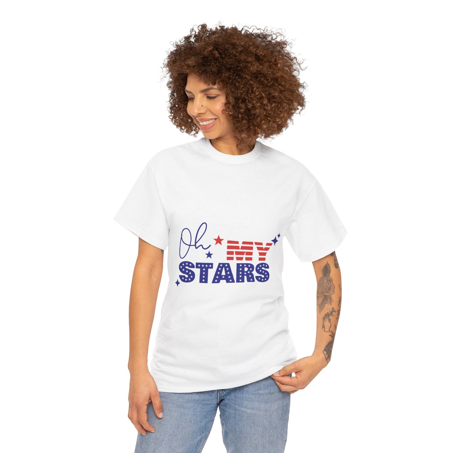 Patriotic "Oh My Stars" T-Shirt – Fourth of July USA Flag Tee