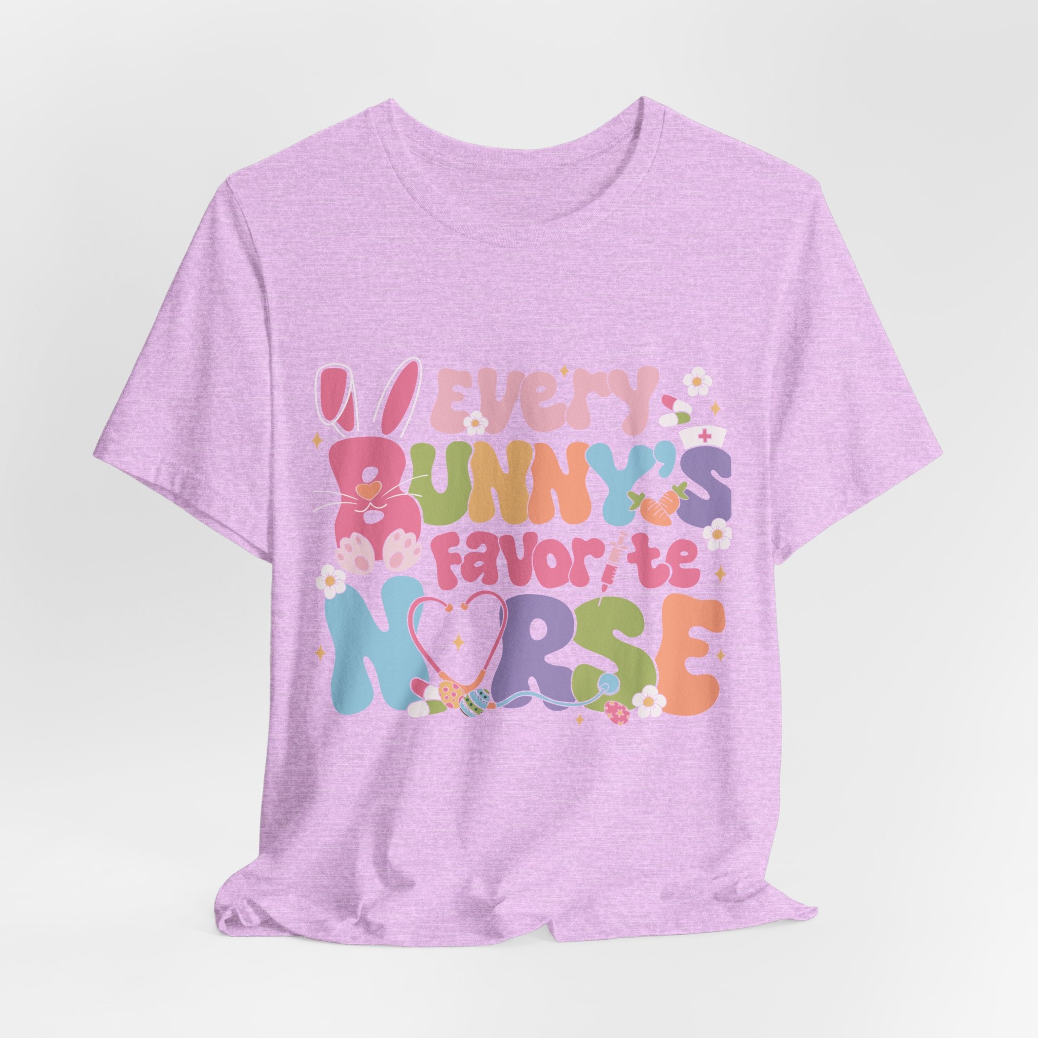 Nurse Tee — "Every Bunny's Favorite Nurse" Pastel Easter Nursing T-Shirt