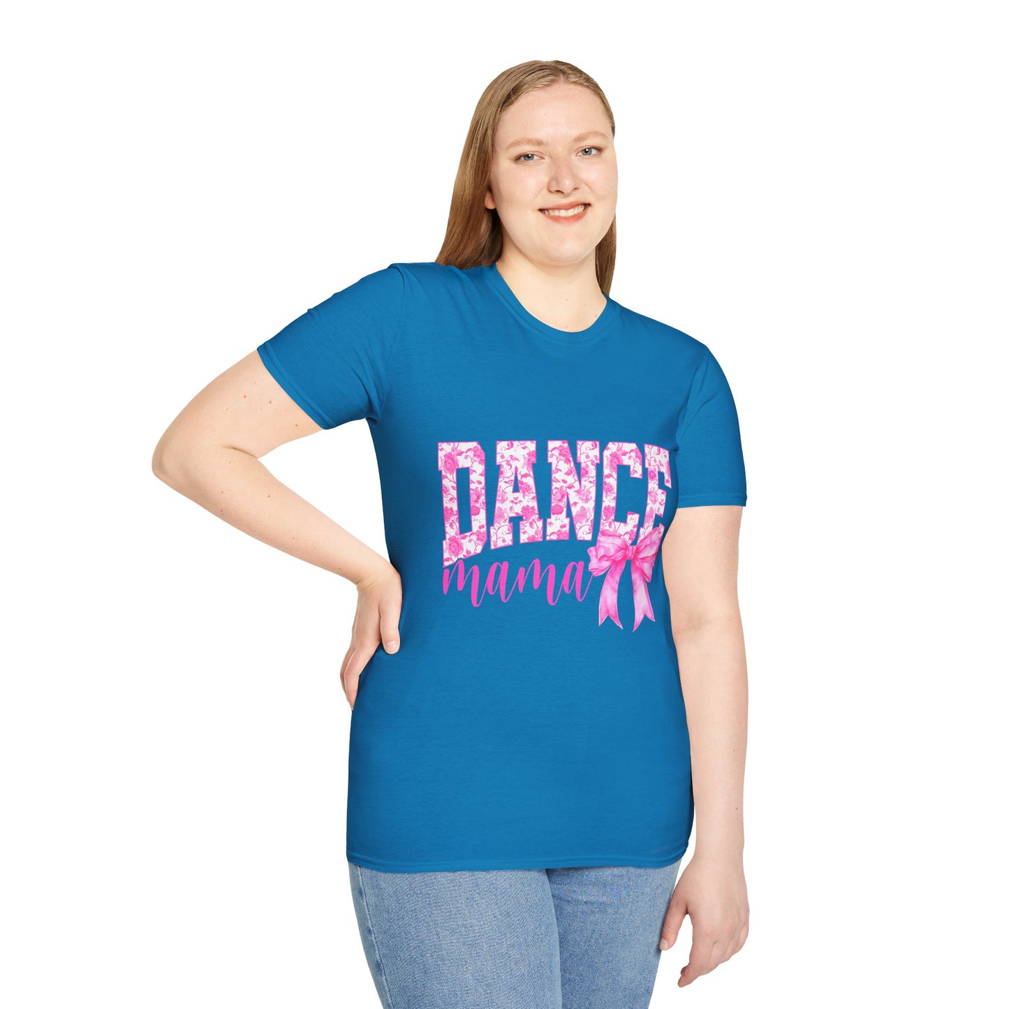 Dance Mama T-Shirt — Pink Floral Dance Mom Tee with Bow