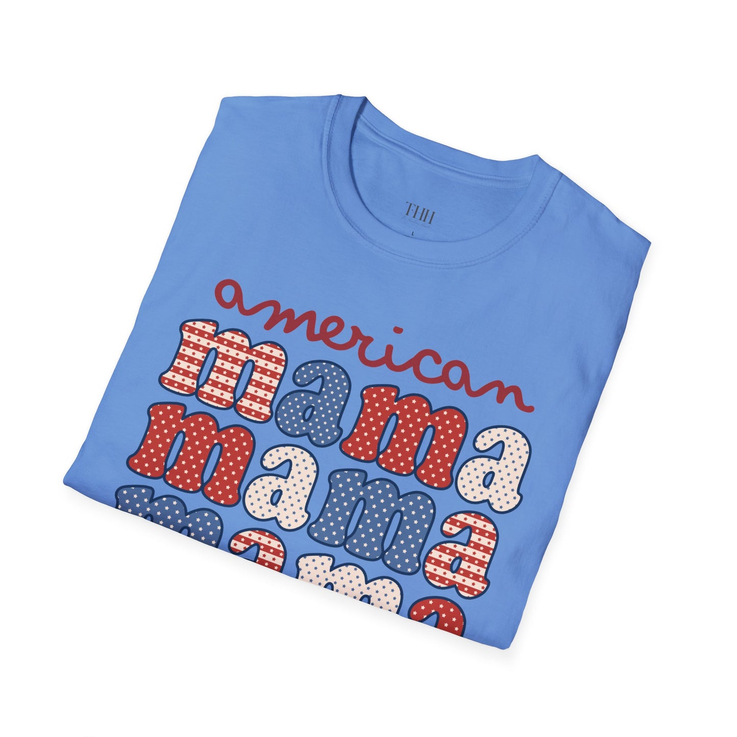American Mama T-Shirt — Retro Patriotic Mama Tee for 4th of July & Mother's Day