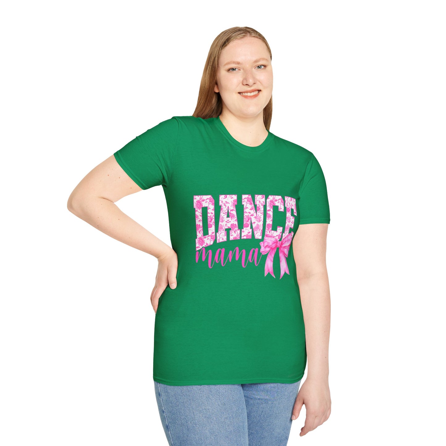 Dance Mama T-Shirt — Pink Floral Dance Mom Tee with Bow