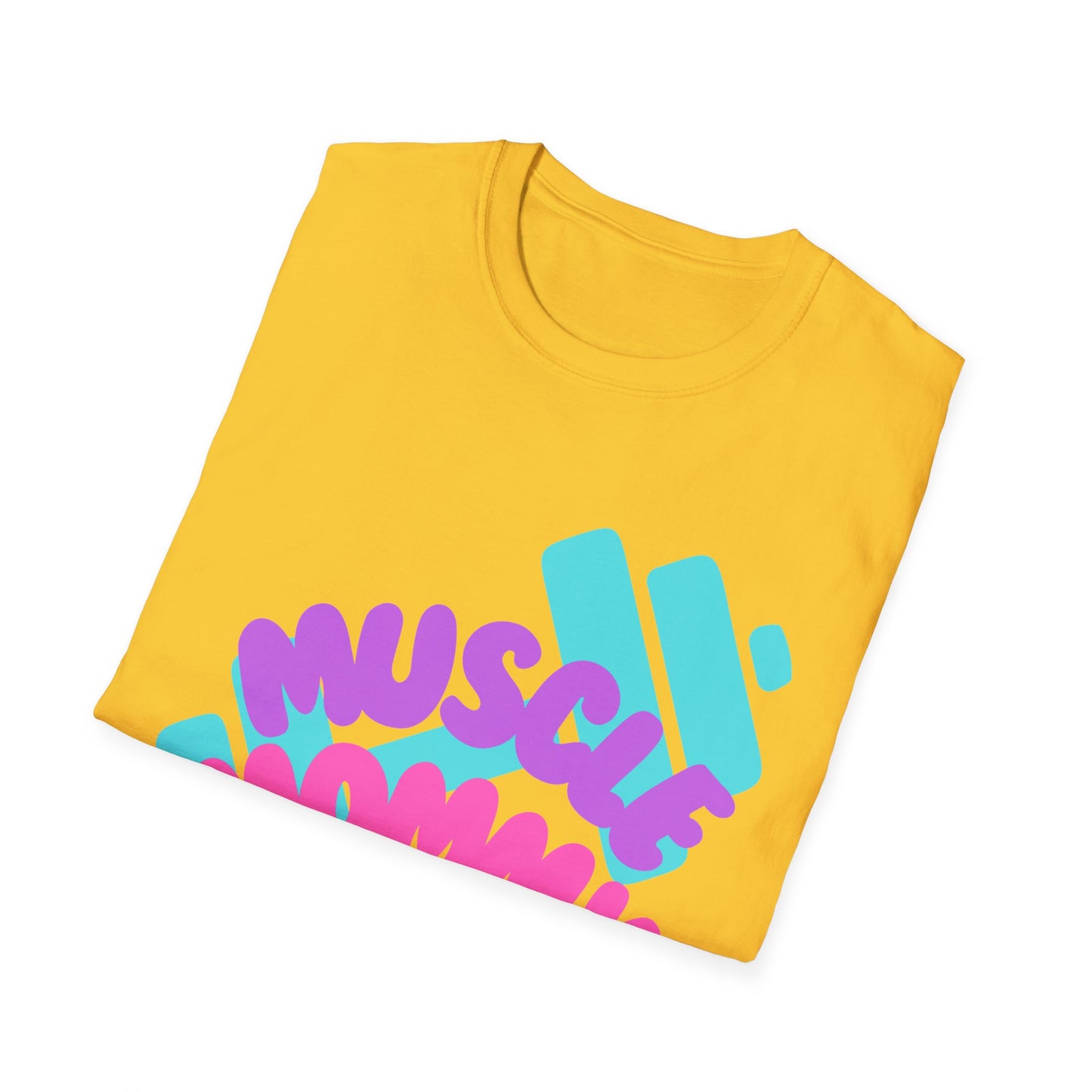 Muscle Mommy T-Shirt — Cute Fitness Mom Tee (Pastel Pink & Teal)