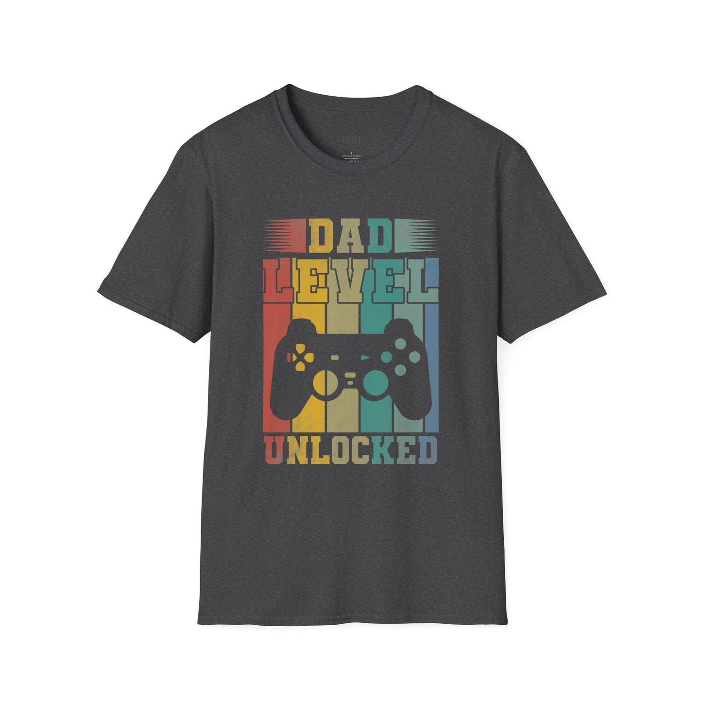 Dad Level Unlocked T-Shirt — Retro Gamer Controller Father’s Day Tee