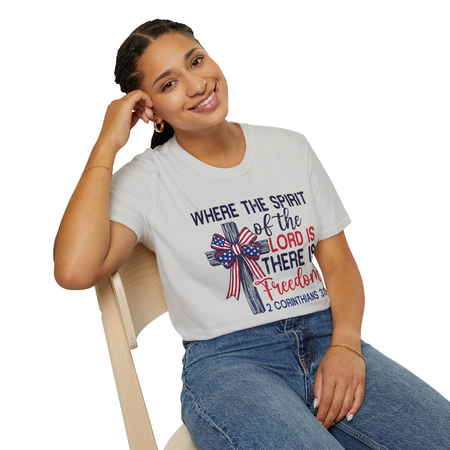 Christian Freedom T-Shirt – "Where the Spirit of the Lord is There is Freedom" (2 Corinthians 3:17)