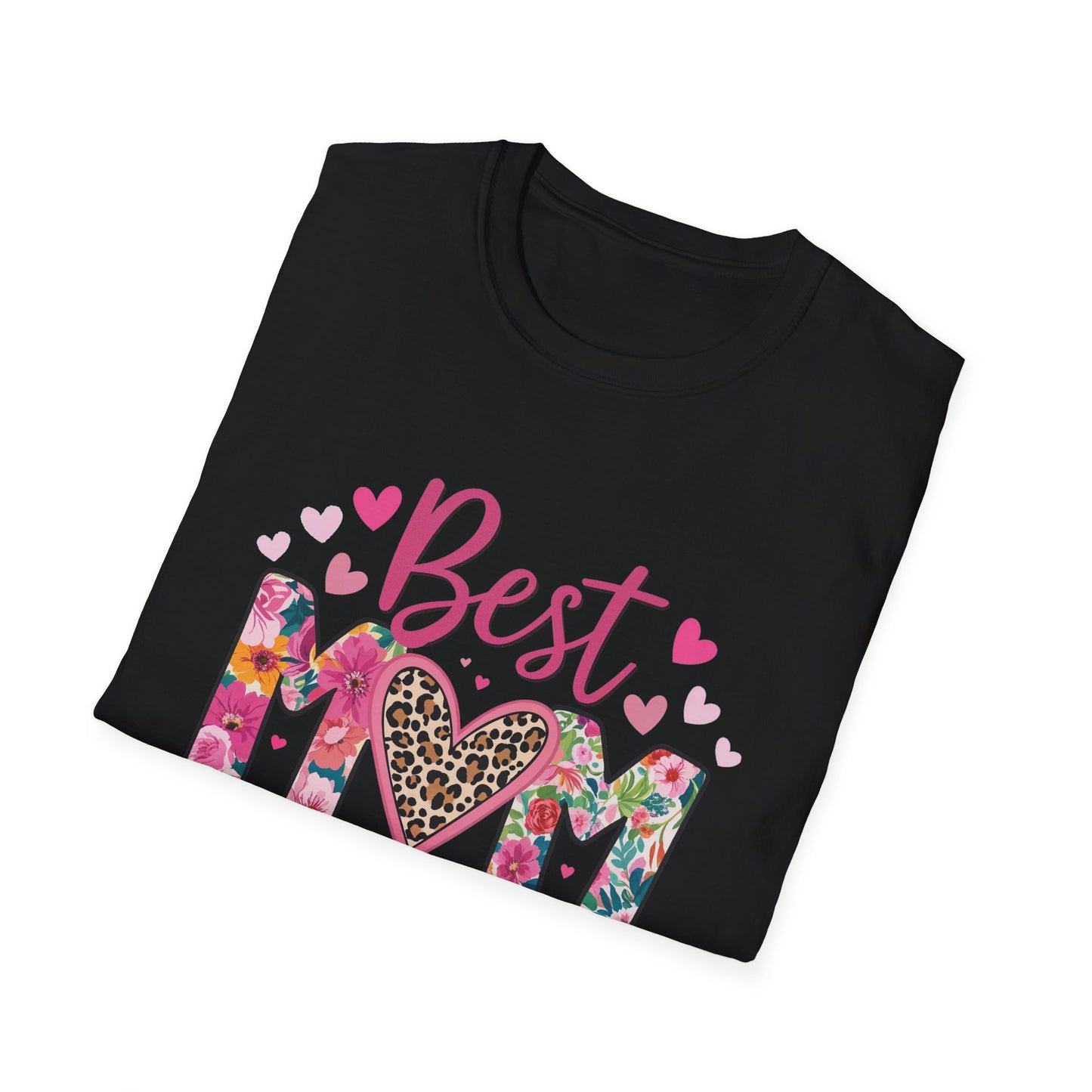 Best Mom Ever T-Shirt — Floral & Leopard Heart Mother's Day Tee