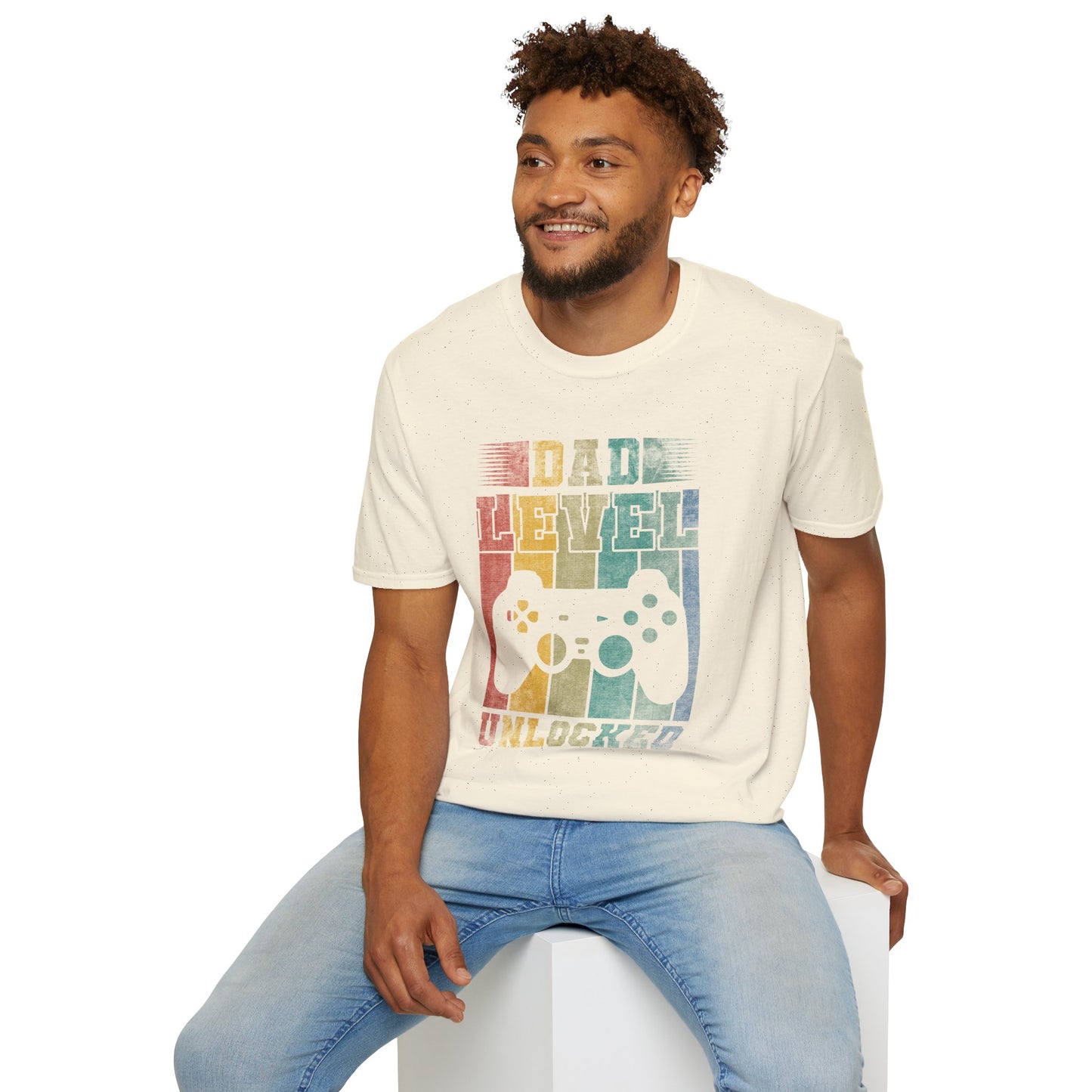 Dad Level Unlocked T-Shirt — Retro Gamer Controller Father’s Day Tee