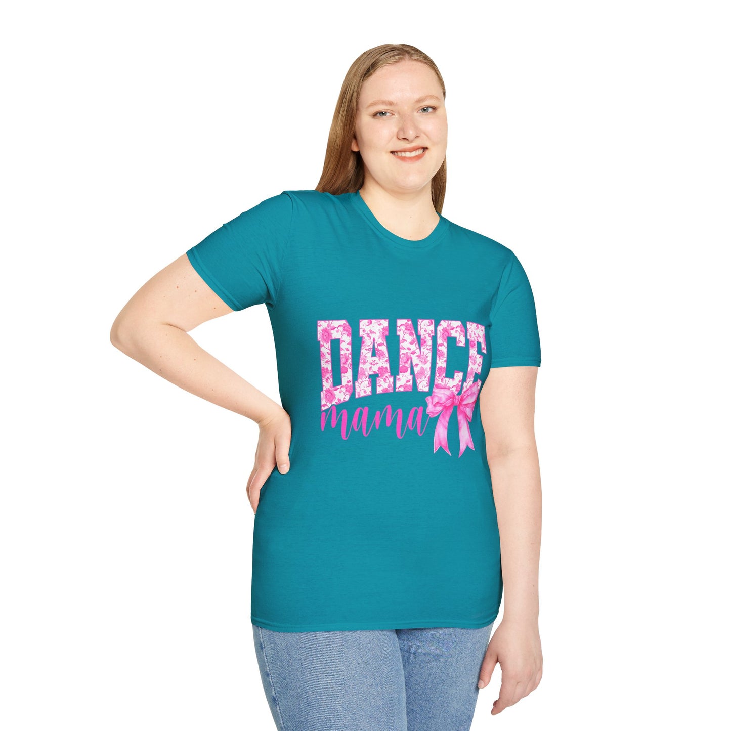 Dance Mama T-Shirt — Pink Floral Dance Mom Tee with Bow