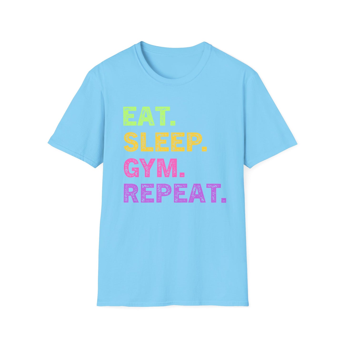 Eat. Sleep. Gym. Repeat. Fitness T-Shirt — Motivational Workout Tee