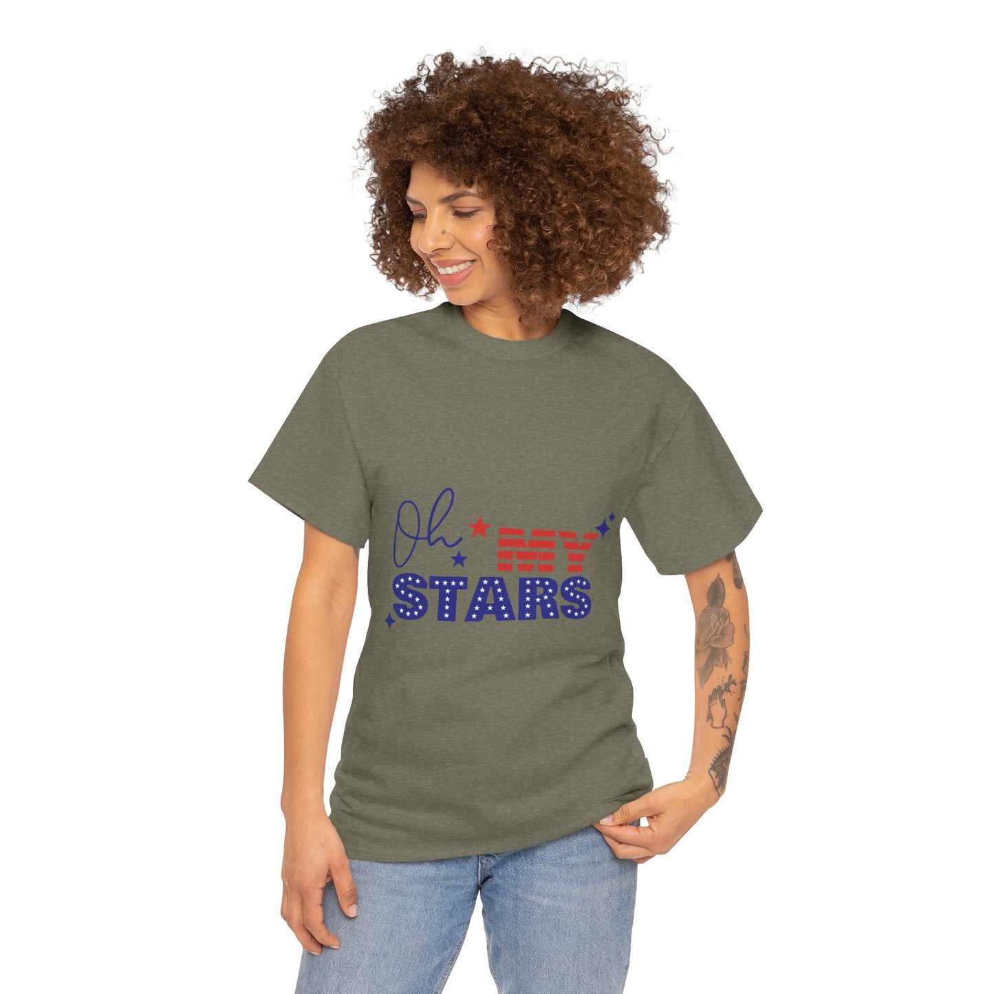 Patriotic "Oh My Stars" T-Shirt – Fourth of July USA Flag Tee