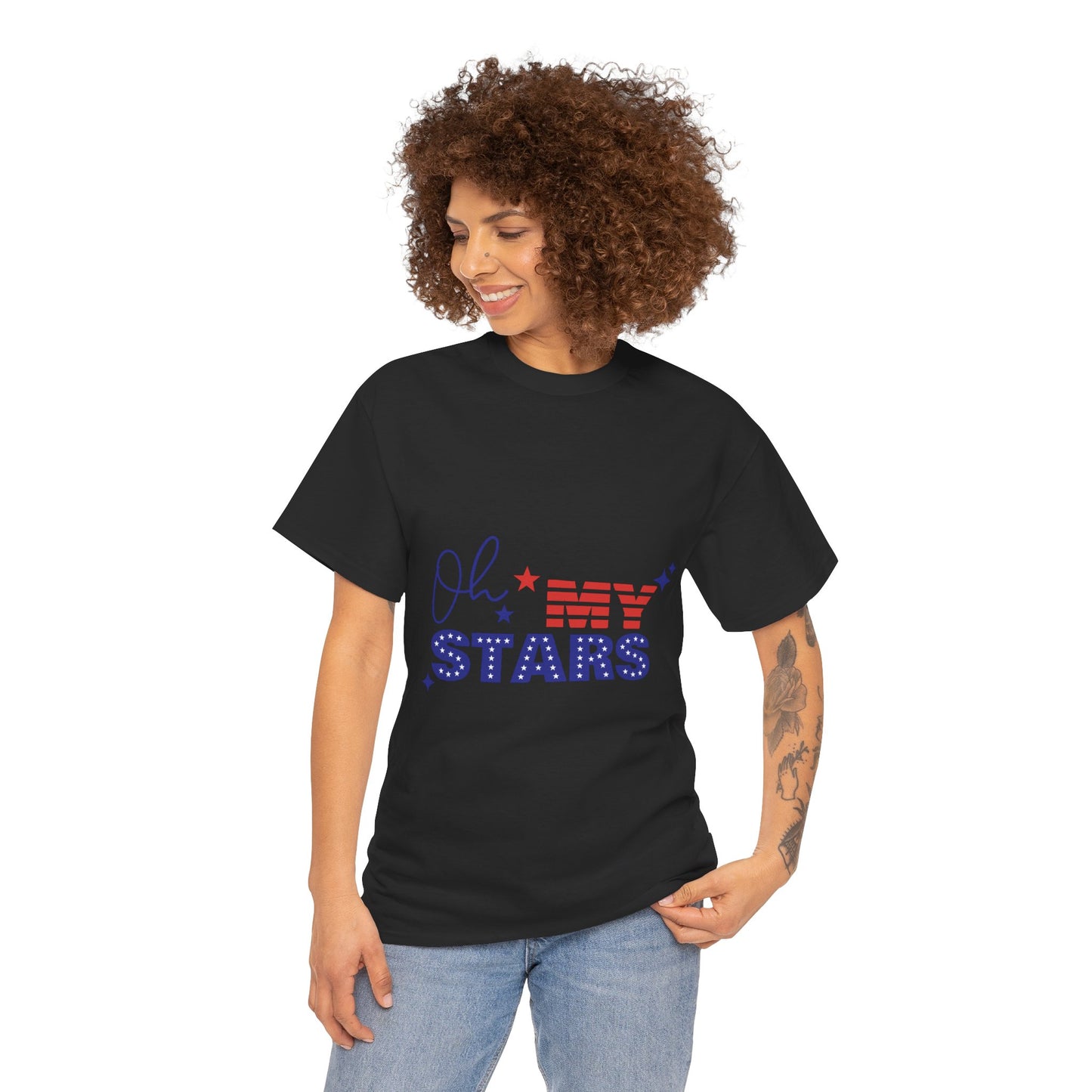 Patriotic "Oh My Stars" T-Shirt – Fourth of July USA Flag Tee