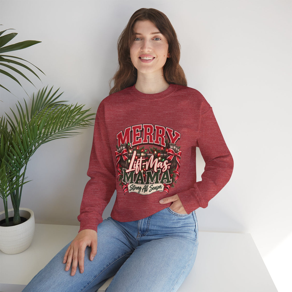 Crewneck Sweatshirt — "Merry Lit-Mas Mama" Christmas Graphic