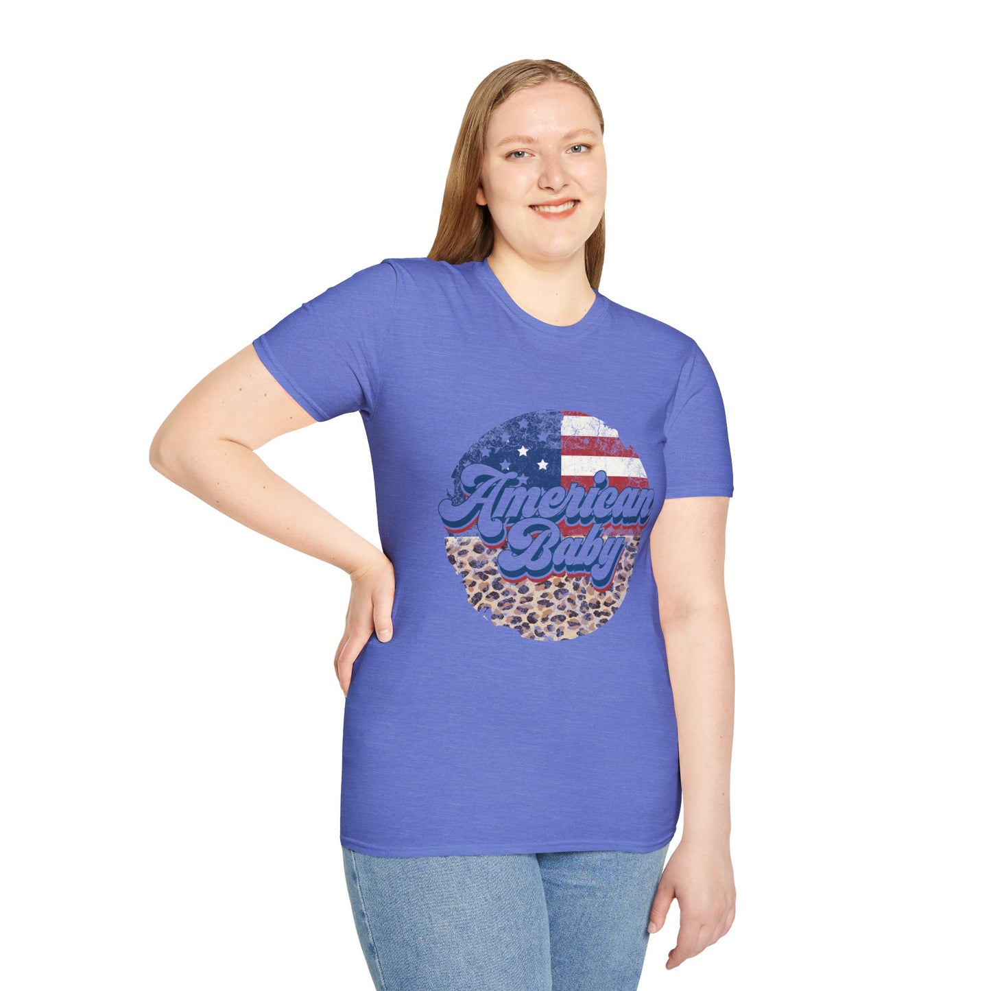 American Baby T-Shirt — Patriotic Leopard Circle Graphic Tee