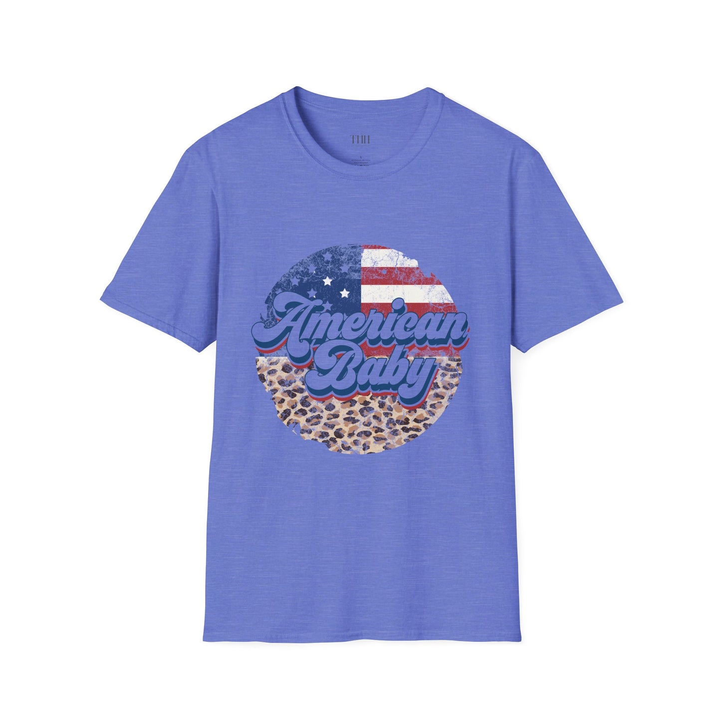 American Baby T-Shirt — Patriotic Leopard Circle Graphic Tee