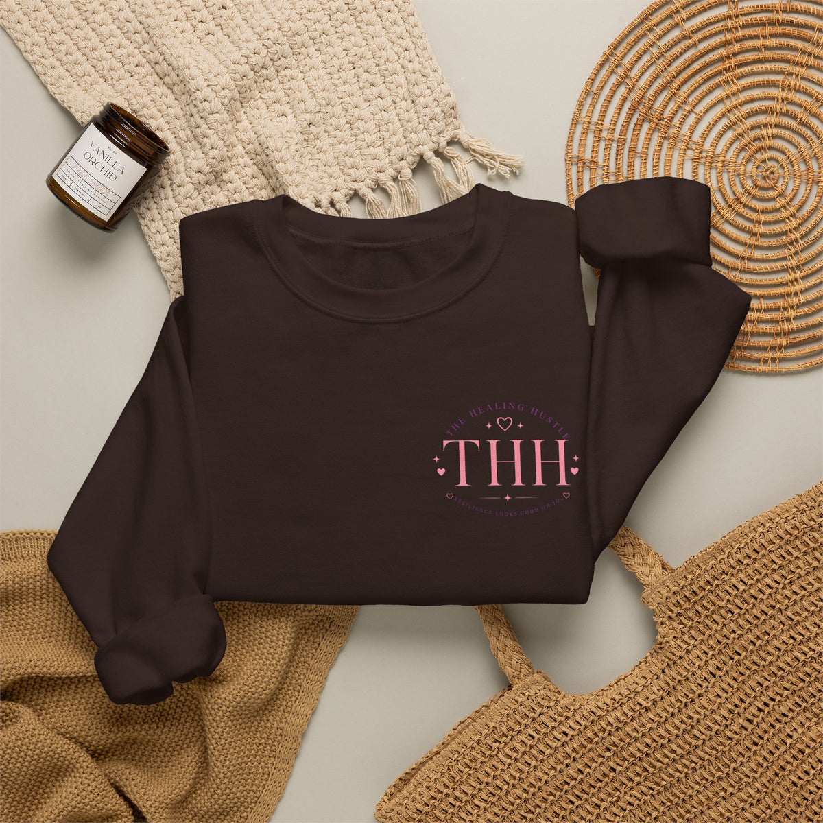 Crewneck Sweatshirt — Grateful Stronger Than Yesterday Graphic (Wellness, Recovery & Gratitude)