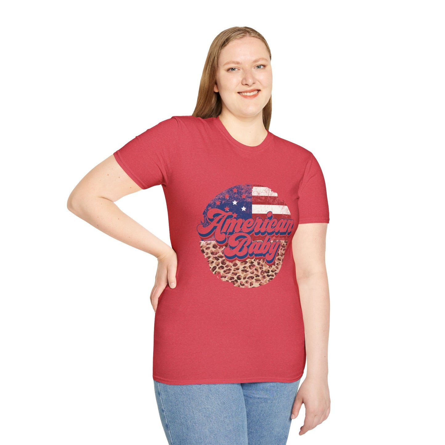 American Baby T-Shirt — Patriotic Leopard Circle Graphic Tee