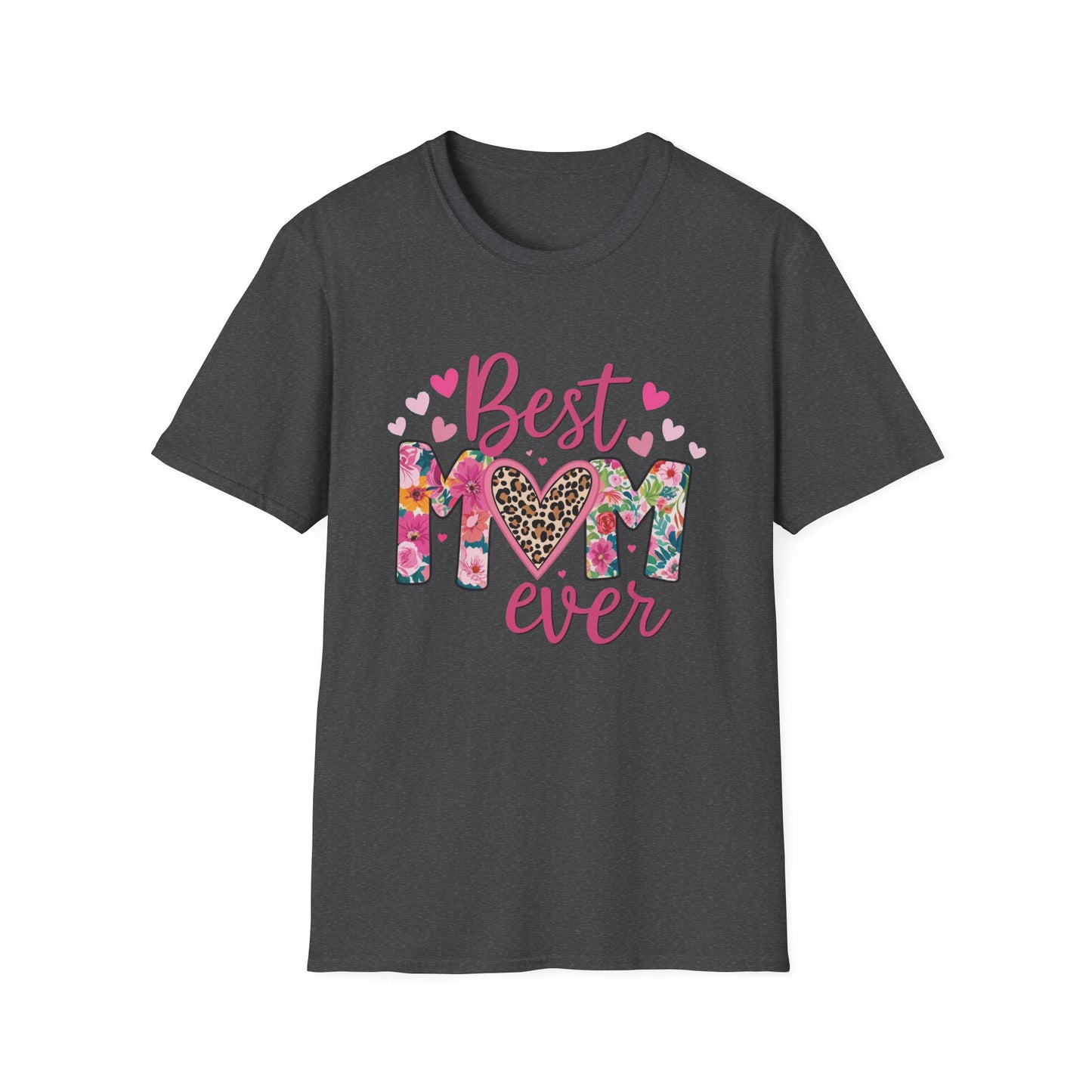 Best Mom Ever T-Shirt — Floral & Leopard Heart Mother's Day Tee
