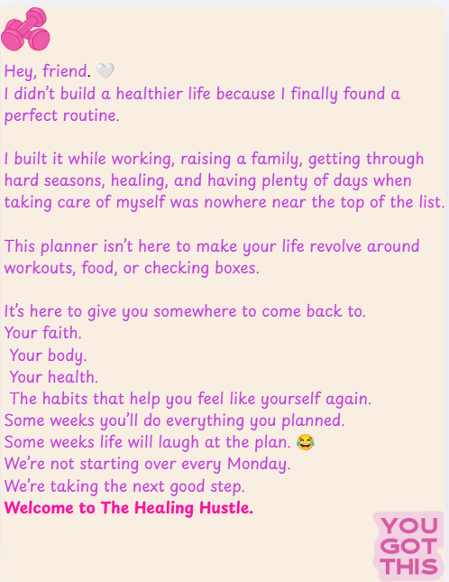 The Healing Hustle Faith + Fitness Planner